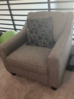 Gray textured oversized chair (matching 2piece sectional available)