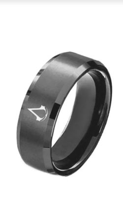 Black Titanium Assassin's Creed Ring