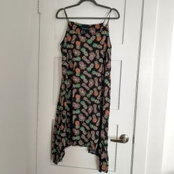 Cynthia Rowley Fun Pineapple Print Beach Cover Up Dress Size L 