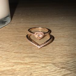 14K Rose Gold-Plated Pandora Ring Set