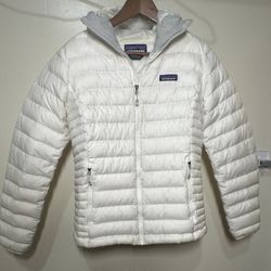Women’s Down Sweater Hoodie Jacket- M-White