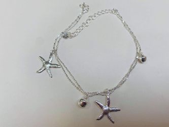 Silver foot bracelet for women