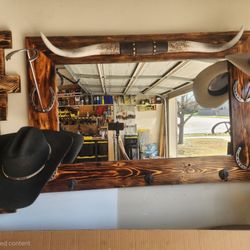Cowboy Hat Rack And Mirror 