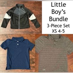Little Boy’s Jacket & Shirt 3pc. Bundle, XS 4-5