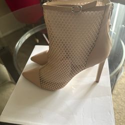 Nine West Light Natural Fabric Booties
