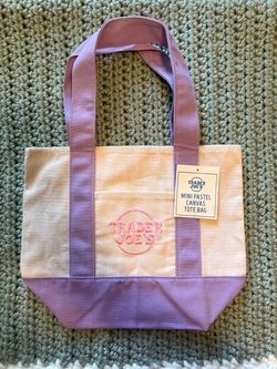 Trader Joe's Mini Pastel Canvas Tote Bag