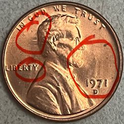 ERROR!! 1971-D Lincoln Memorial Cent - Die Clash Obverse & Reverse