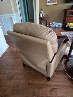 Leather push recliner