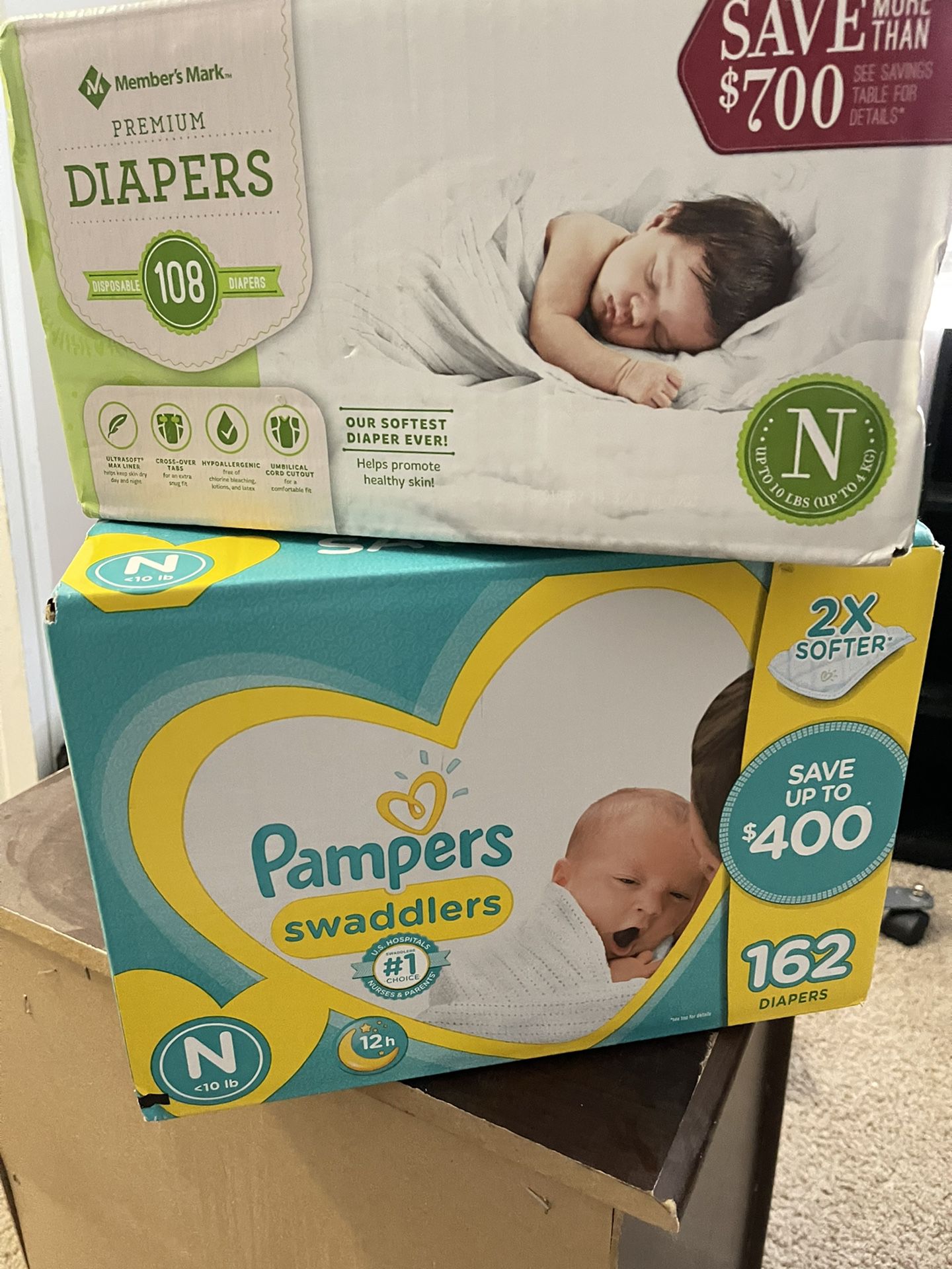 Unopened Boxes Of Diapers