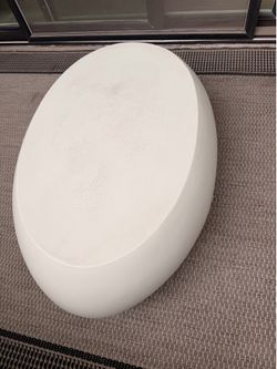 Crate and Barrel Gray Pebble Indoor/Outdoor Oval Coffee Table
