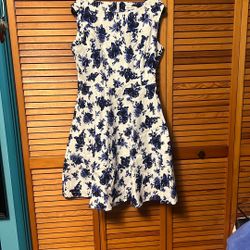 White And Blue Floral Dress