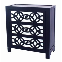 3-Drawer Mirrored Accent Chest