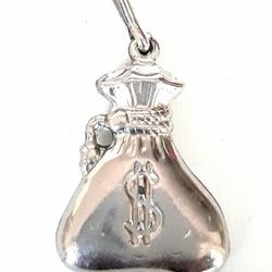 Sterling Silver Pendant Or Charm. Bag Of Money charm