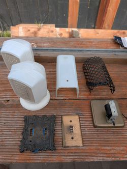 Antique Wall Sconces & Glass Shades 1930s