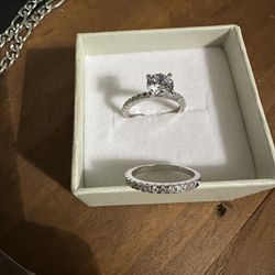 Silver Dual Ring Set Size 5
