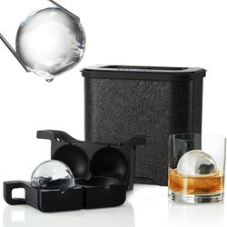 Berlinzo Clear Ice Ball Maker Mold - 2 Large 2.4-inch Crystal Clear Ice Balls
