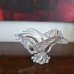 Crystal glass centerpiece bowl with pedestal 'Belle Epoque' by Walther-Glas for Mikasa