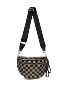 Black & khaki checkered purse