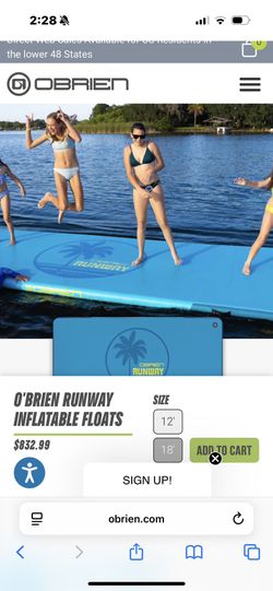 O’Brien Xl Water Runway . Lake Pool Ocean Mat