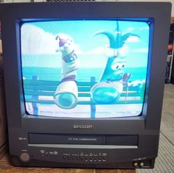 13-inch Sharp CRT TV VCR VHS Combo model 2000
