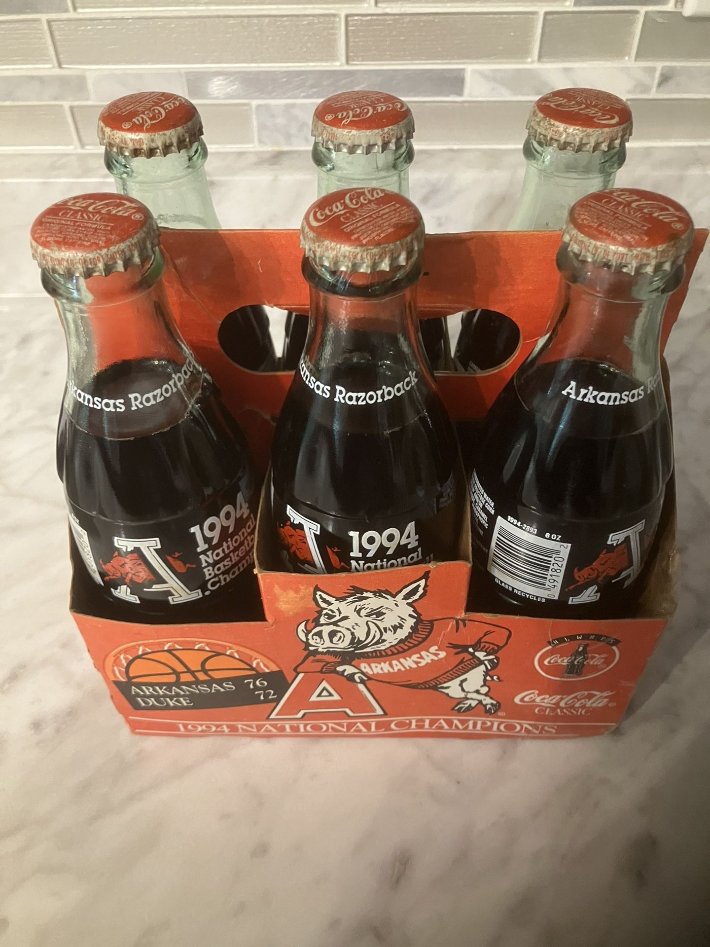 6 Pack 1994 Arkansas Razorbacks National Champs Coca Cola