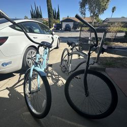 Matching His And Her Beach Cruiser AND  Bicycle Rack Tow Hitch
