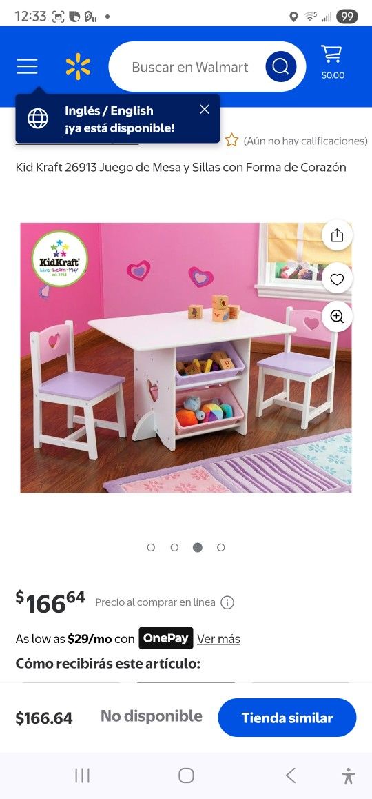 Heart Table & Chair For Kids Kitkraft, New Unopened Box