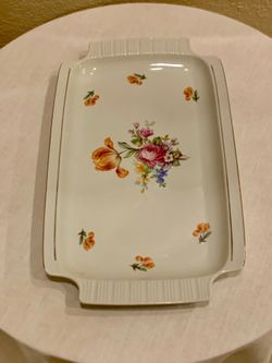 Vintage Colditz Porcelain serving platter or tray Mid-Century made in the German Democratic Republic (East Germany)