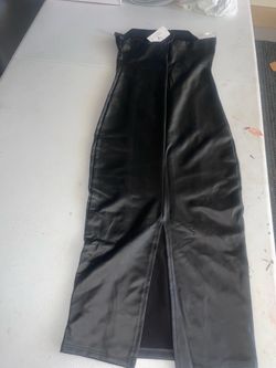 Windsor strapless leather dress