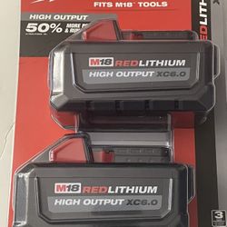 Milwaukee M18 18-Volt Lithium-Ion High Output 6.0Ah Battery Pack (2-Pack)