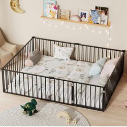 Kids' Queen Floor Bed, Play Pen Queen Sise