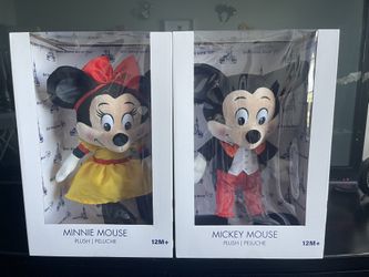 Disney World Parks 50th Anniversary Vault Series Vintage Mickey &Minnie Mouse Plush