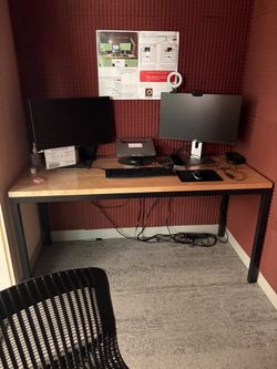 Desk/Table Metal Legs Wood Top
