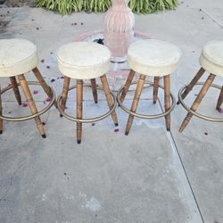 Mid Century MCM Wood 60s 70s Barstools Chairs