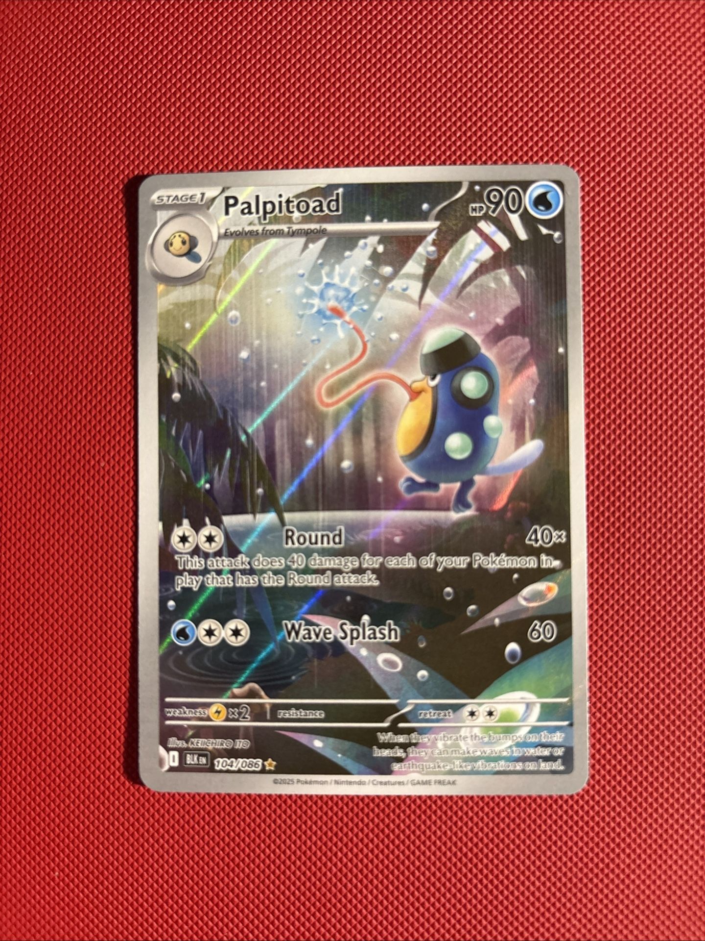 Palpitoad 104/086 Black Bolt Illustration Rare Holo
