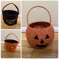 Happy Halloween Fabric Trick-or-Treat Bucket $5 Each