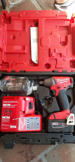 M18 FUEL 18-Volt Lithium-Ion Brushless Cordless 1/2 in. Impact Wrench Pin Detent Kit with Two 5 Ah Batteries, Hard Case