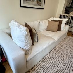 Living Spaces Paloma Cotton White 98" Sofa