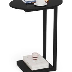 Black C-Shaped Side Table
