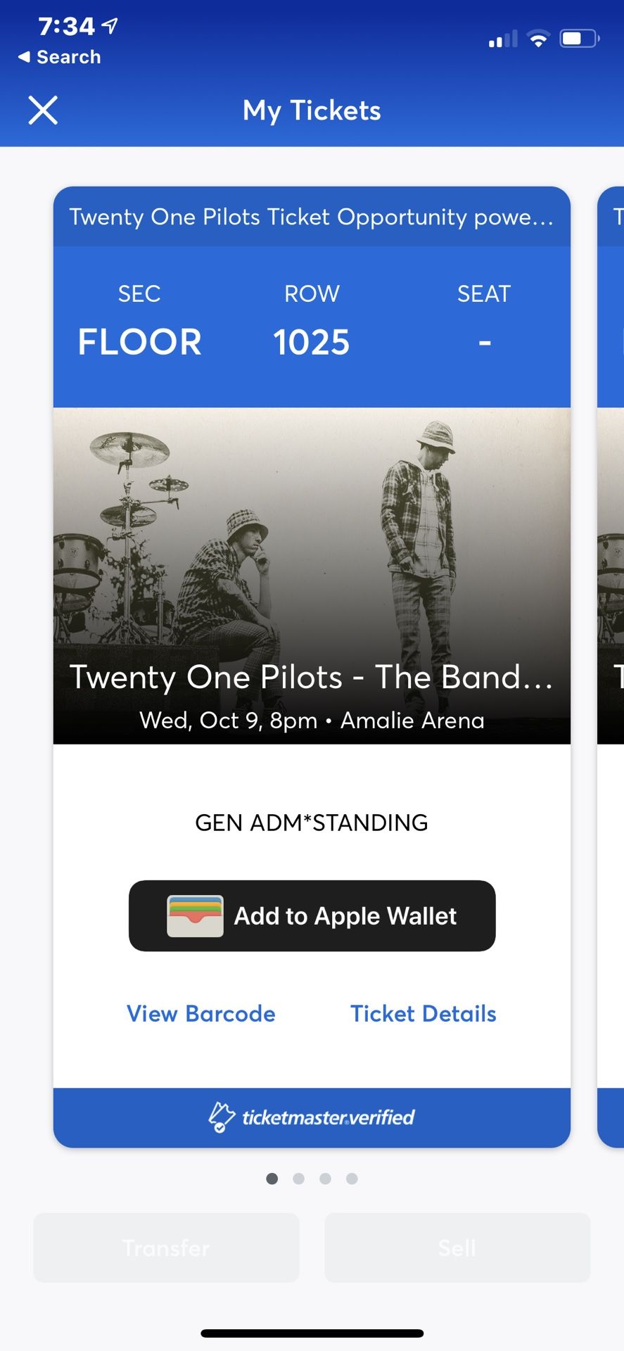 Twenty One Pilots General Admission FLOOR Tickets - 1 for $150 - 2 for $250