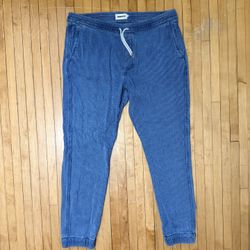Taylor Stitch The Après Pant in Washed Indigo Sashiko 100% Organic Cotton Sz. XL