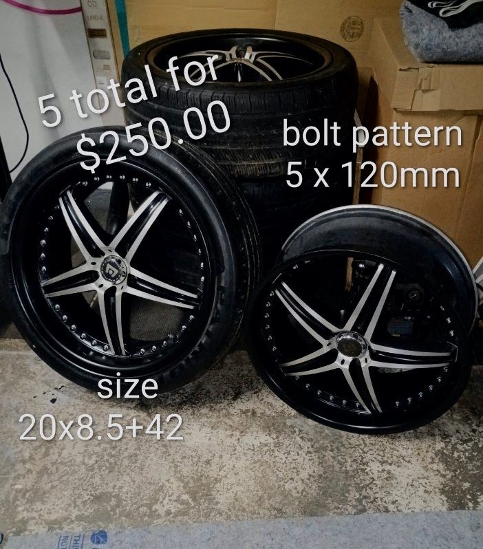 $250.00 For 5- 20 In Rims for Sale in Fresno, CA - OfferUp