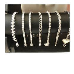 Sterling Silver 925 Tennis Bracelets, narrow bracelets, skinny bracelets!!  See pics for price list