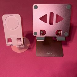 Pink Phone + Tablet Stand Set of 2