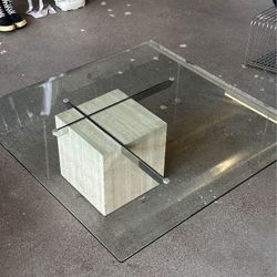 Artedi Travertine Mid Century Modern Coffee Table