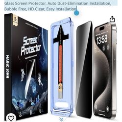3.5 3.5 out of 5 stars 258 MAGIC JOHN 2 Pack for iPhone 15 Pro Max 6.7 inch Privacy Glass Screen Protector, Auto Dust-Elimination Installation, Bubble