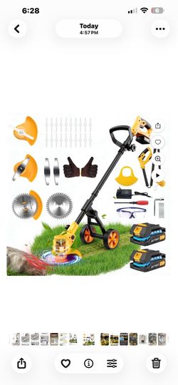 Cordless Electric Weed Trimmer Edger with 2 Batteries