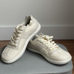 WHITIN Beige Wide Width Canvas Barefoot Shoes 