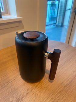 Fellow Matte Black French Press with Walnut Handle