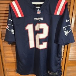 Tom Brady New England Patriots Nike Navy  Game Retired Player Jersey. Size XL